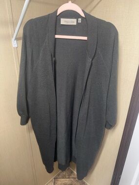 Essentials Fear of God Dark Charcoal Open-Front Longline Cardigan